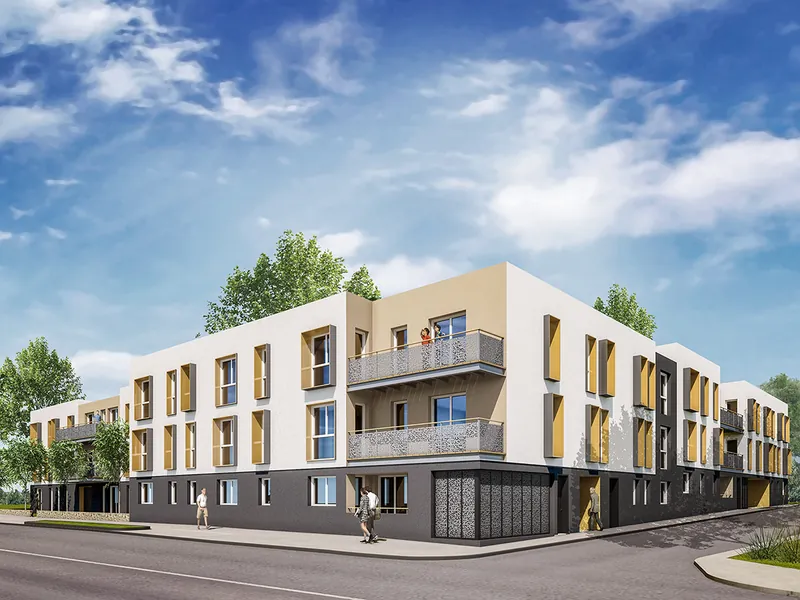 Esquisse, APD et PC pour 44 LOGEMENTS jardins et potagers en cœur d’îlot, avenue Nationale Neuvillette, 51100 Reims - Archigroup.