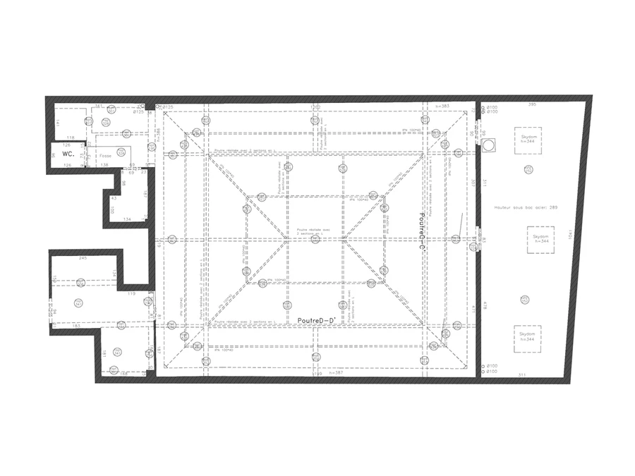 plan d’après relevés in situ