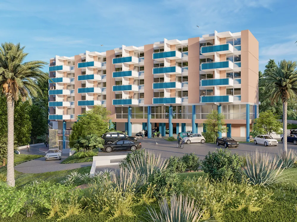 Résidence les Agapanthes — façade sur rue avant travaux