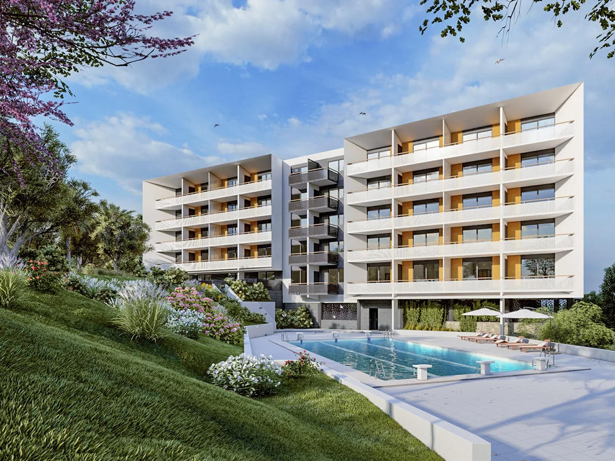 Résidence Cannes Horizon — perspective depuis le jardin