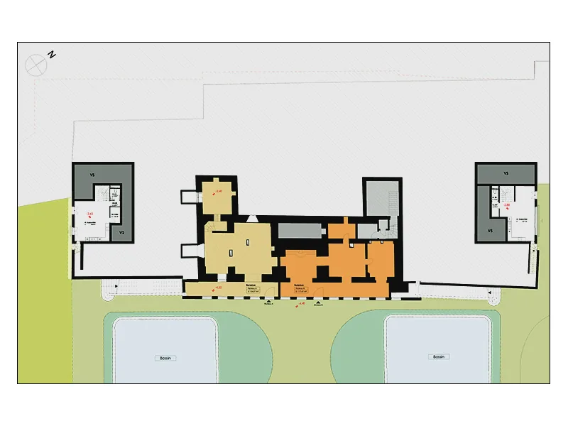 Château — plan de rez-de-jardin