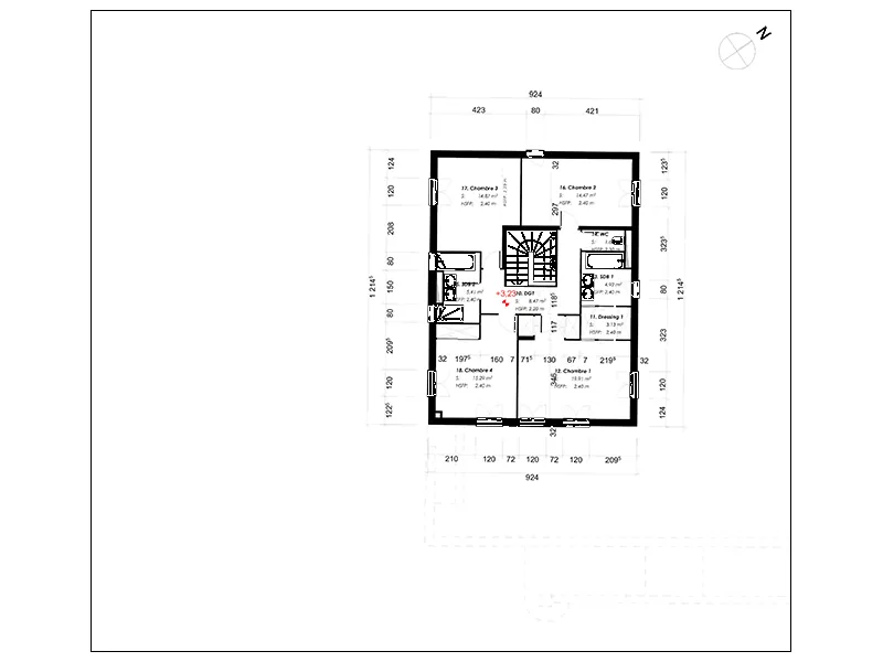 Villa 1 — plan R+1