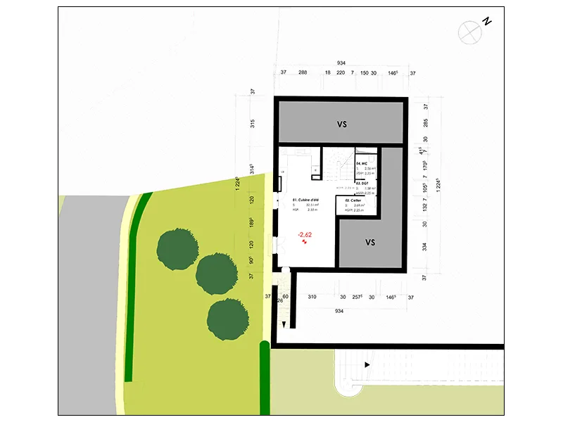 Villa 1 — plan de rez-de-jardin