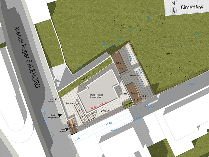 Les Jardins de la Noria — plan masse du projet