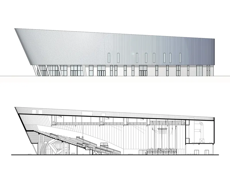 Zénith de Boulazac — élévation et coupe
