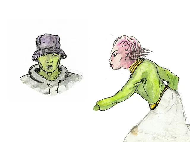 Aquarelle et encre de Chine, dessin par Julien BERKOVIC