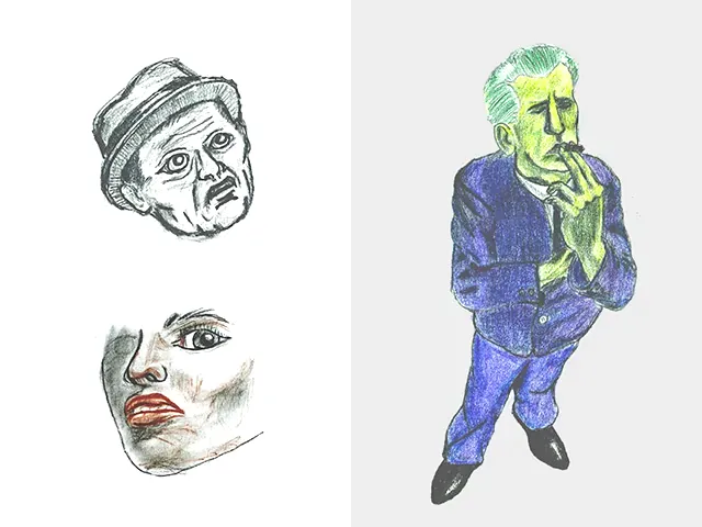 Crayon et fusain, dessin par Julien BERKOVIC