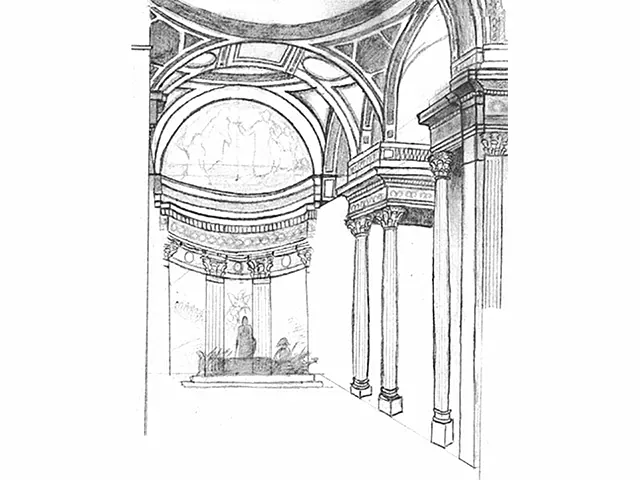 Panthéon 1, Paris, 1998, dessin, croquis à la main par Julien BERKOVIC