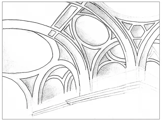 Panthéon 3, Paris, 1998, dessin, croquis à la main par Julien BERKOVIC