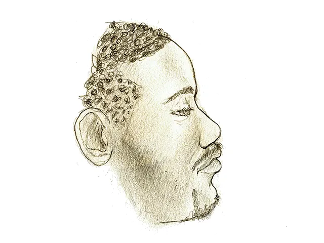 Portrait, Sénégal, 2001, dessin par Julien BERKOVIC