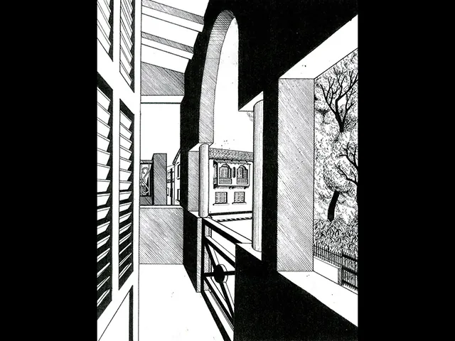 Saint-Louis, Sénégal, 2001, dessin, croquis à la main par Julien BERKOVIC