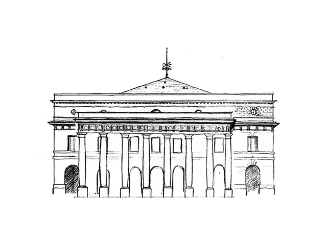 Théâtre de l’Odéon, Paris, 1998, dessin, croquis à la main par Julien BERKOVIC