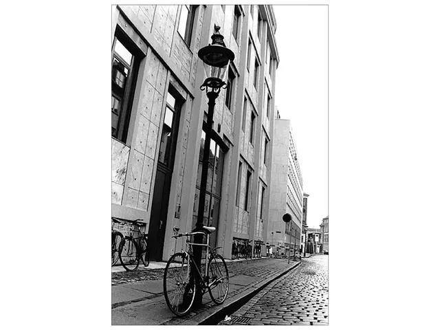 Vélo, Copenhague, photographie argentique noir et blanc, prise et tirée en laboratoire par Julien BERKOVIC