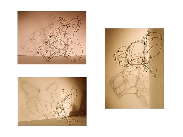 Lion 1, sculpture, fil de fer, métal, par Julien BERKOVIC