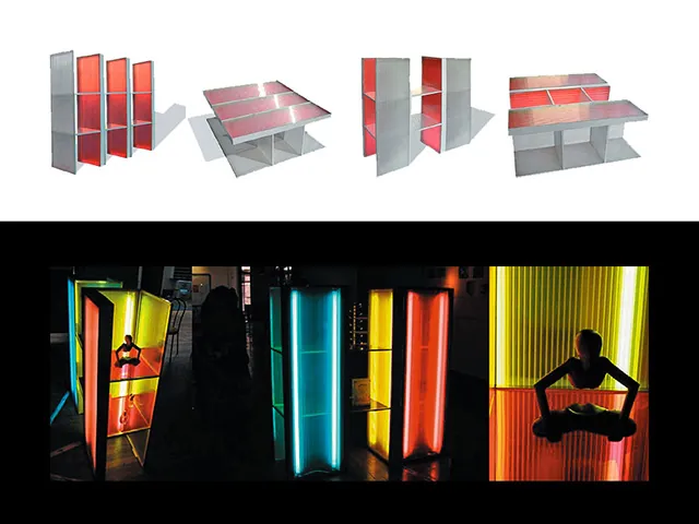 X Light, meuble design et lampe, imaginé et fabriqué par Julien BERKOVIC